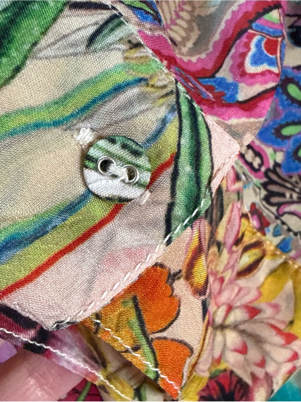 Johnny Was Milla Floral Print Boho Hippie Shirt Tunic Top Blouse Button XXL - Picture 5 of 10